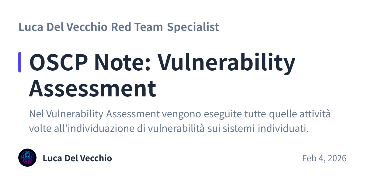 Share preview for OSCP Note: Vulnerability Assessment